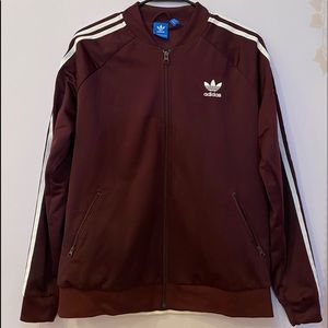Adidas Maroon Track Jacket. US Women’s Size Large. ZERO SIGNS OF WEAR, LIKE NEW
